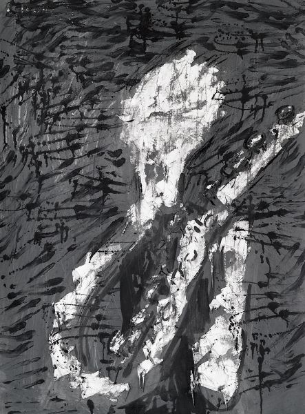 Black Tears, 2003,  Acrylic Ink on paper,108x78cm